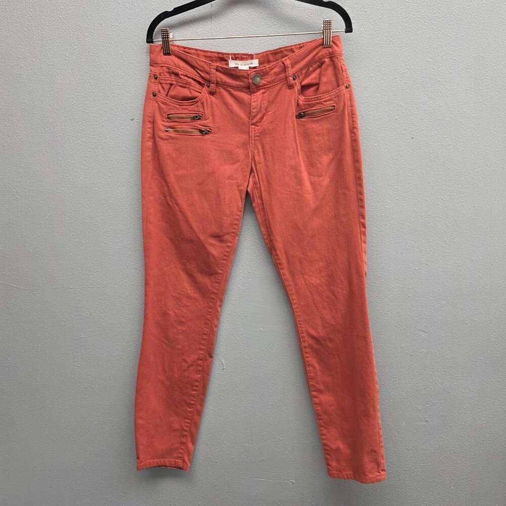 Life In Progress Jeans Womens 26 Red Skinny Mid Rise Zipper Pockets Forever 21